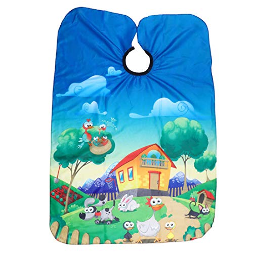 Capa de corte de pelo para niños, capa de corte de peluquero, capa de salón de champú con diseño de animales, delantal de peluquería para niños y niñas Cover