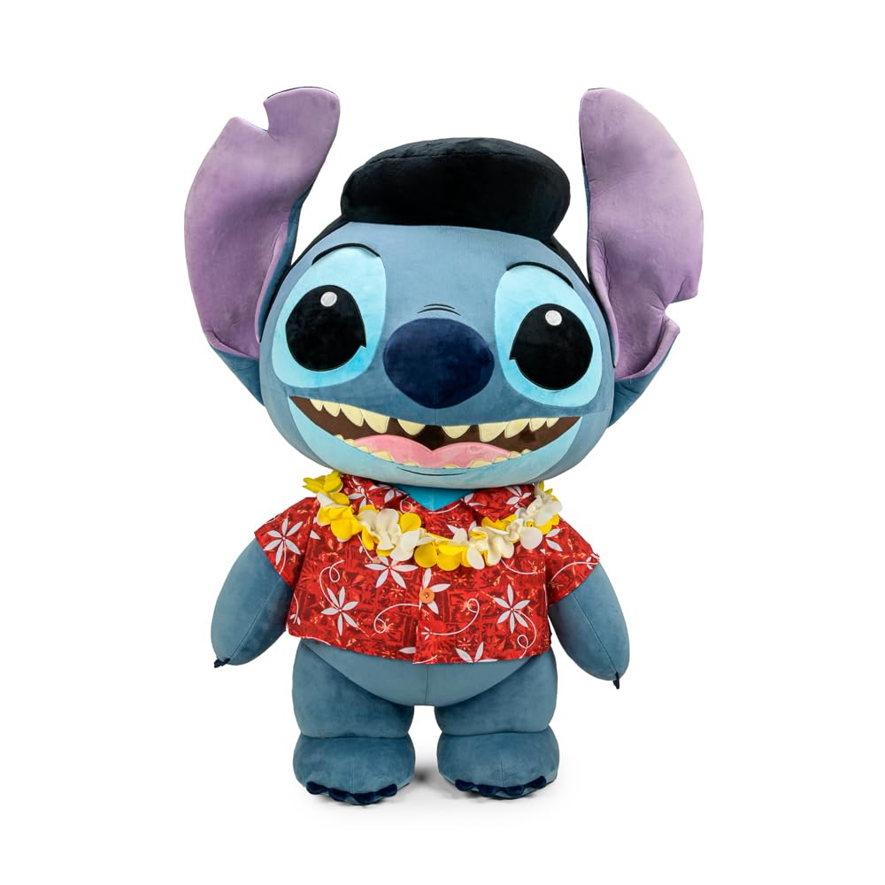 Disney - Peluche a grandezza naturale da collezione, Lilo e Stitch, motivo: Elvis Blue Hawaiian Stitch, 122 cm, per fan e collezionisti Kidrobot