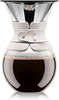Vista 9 de Bodum Cafetera de Vertido de 34 onzas, Vidrio de Borosilicato Resistente a Altas Temperaturas con Filtro de Acero Inoxidable Reutilizable y Agarre