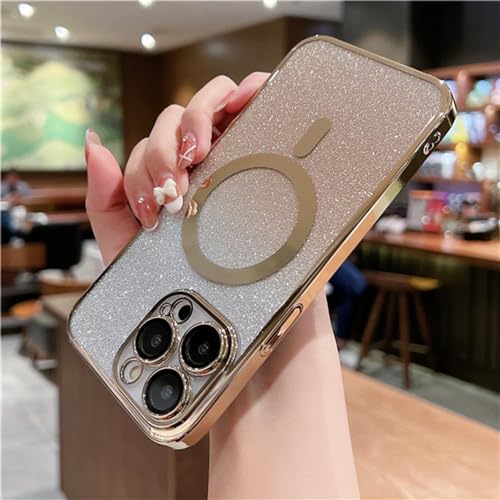 Coque magnétique iPhone 12 13 14 Plus protection objectif or antichoc