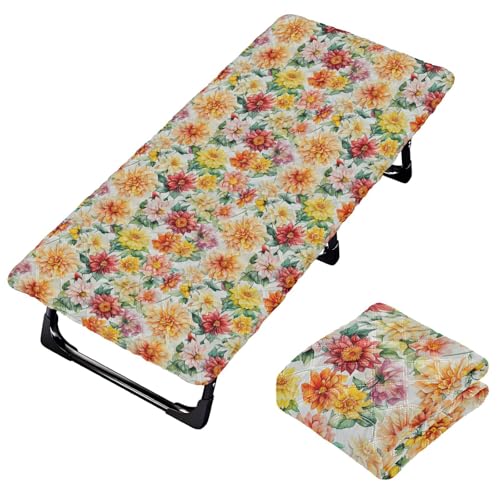 Sábana de viaje para niños, diseño de narcisos y flores otoñales, sábana lavable para cuna de suelo, cama para niños pequeños, cuna de playa de 50 x 25 pies (cama no incluida)