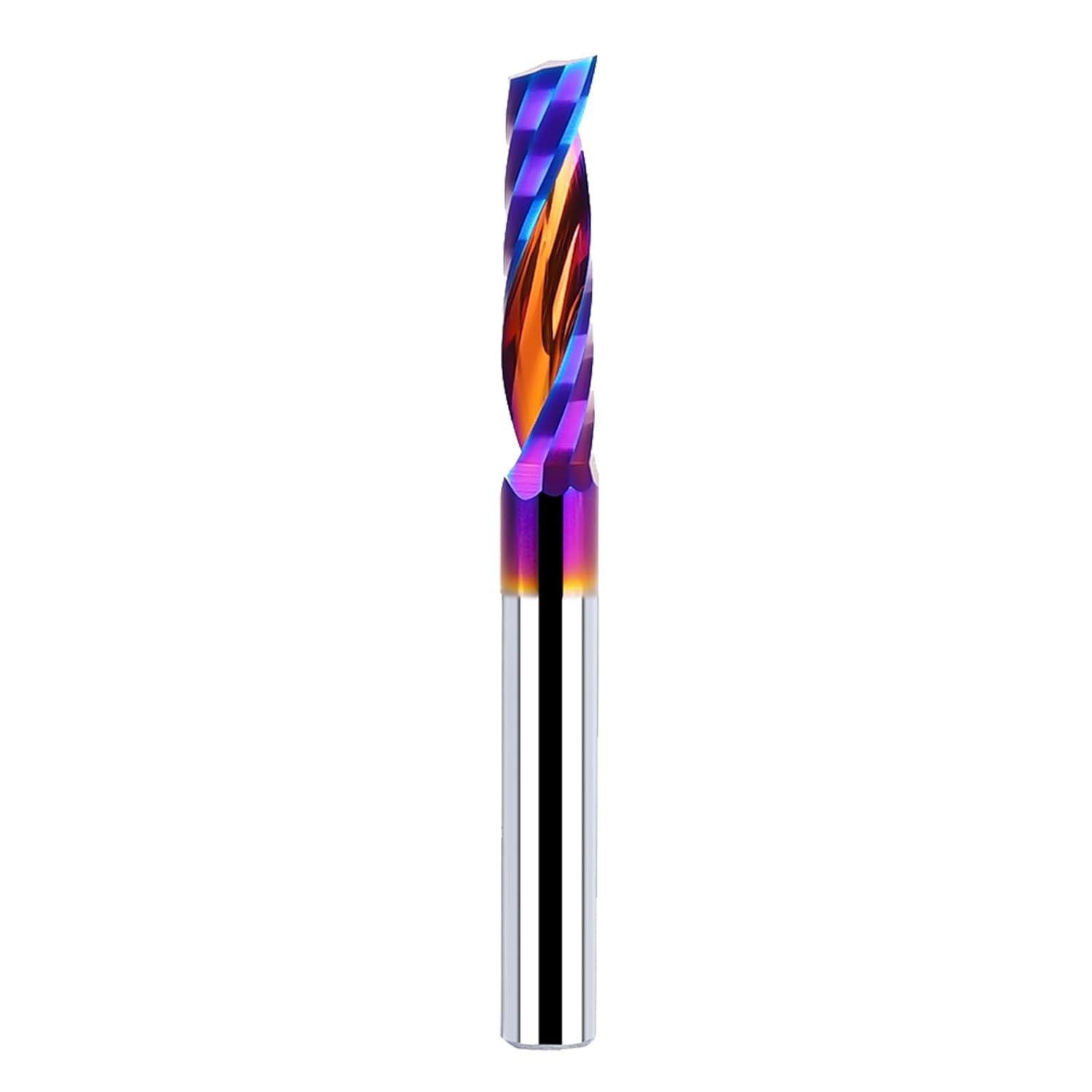 2PCS O Flute Spiral Router Bit 1/4 Inch Shank 1/4 Inch Cutting Diameter 1 inch Cutting Length with Extra Long Life Coating CNC Router Bits End Mill for Wood Cutting, Slot Mortise, Engraving