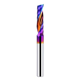 O Flute Spiral Router Bit 1/4 Inch Shank 1/4 Inch Cutting Diameter 1 Inch Cutting Length with Extra Long Life Coating CNC Router Bits End Mill for Wood Working