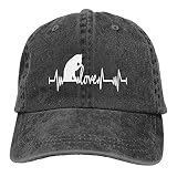 Yipaidel Women's Cat Love Heartbeat Washed Hat, Adjustable Vintage Distressed Baseball Cap for Women