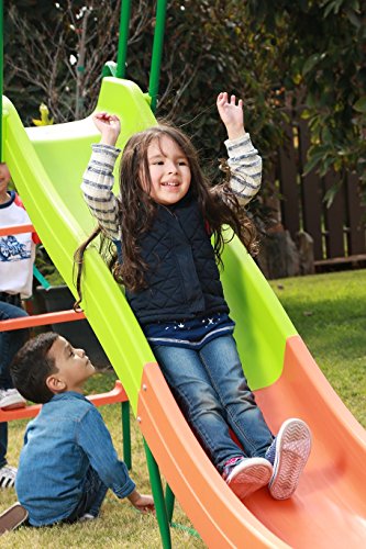 SLIDEWHIZZER Kids Play Outdoor Playground Slide; 8-FT Freestanding Playset and Rider for Children. Backyard Toy Entertainment Play Set. Learn While Playing. Exceedingly Safe. Fun for Hours. - Thumbnail 7
