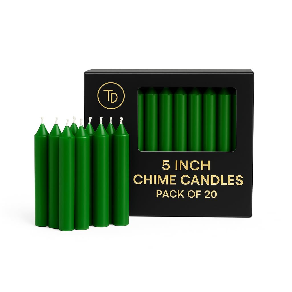 True Decor Wax 5" Green Pack Of 20 Chime/Spell/Mombati Candles || Green Candles For Money, Success, Health And Good Luck || Burn Time 4 Hrs-image-4