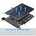 Quad NVMe PCIe Adapter, RIITOP 4-Port NVMe to PCI-e 4.0/3.0 x16 Expand Controller Card with Heatsink for 2280/2260/2242/2230 M.2 NVMe SSD (PCI-e Bifurcation Required)