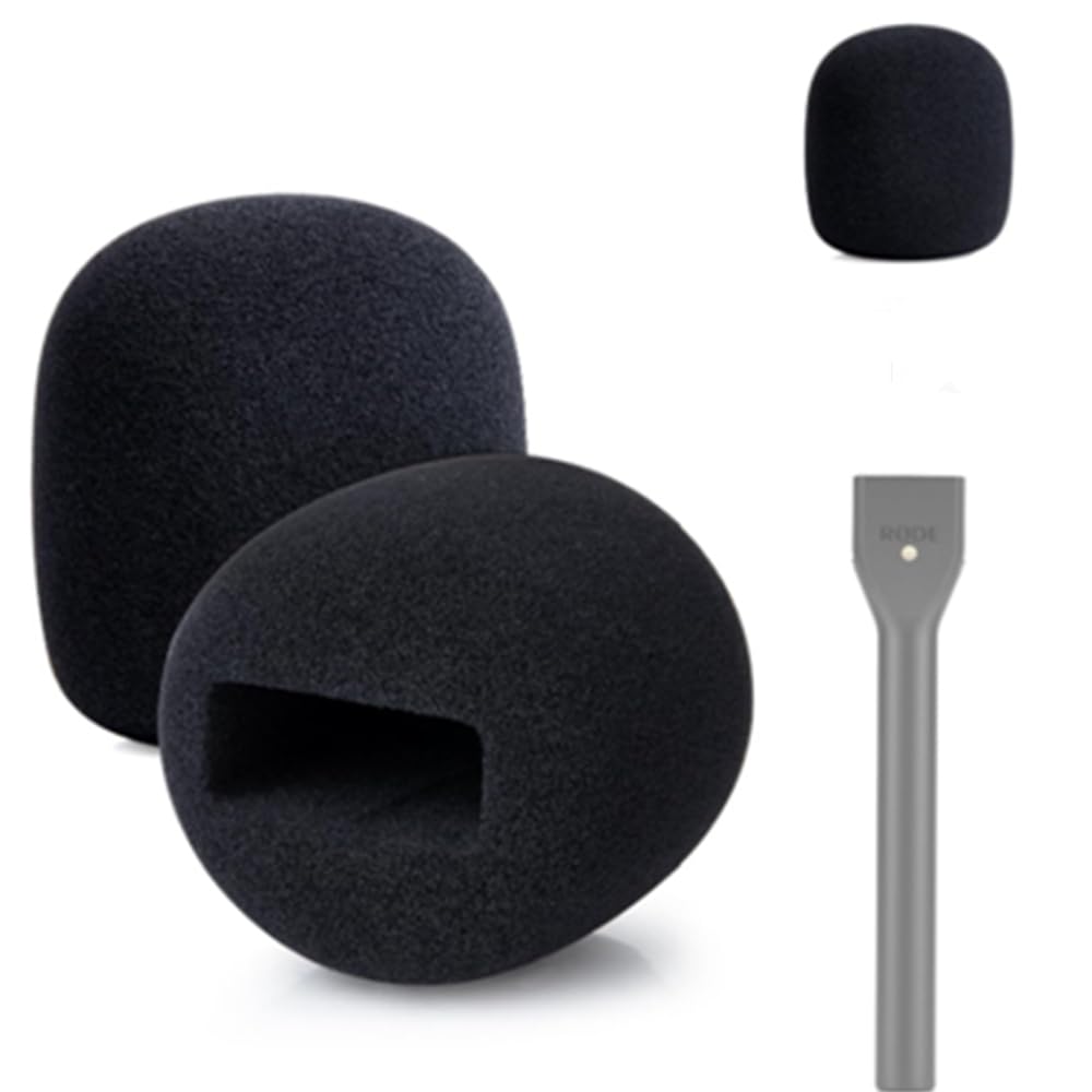 Saidbuds Microphone Foam Windscreens Sponge Covers for DJI Mic 2, Rode Wireless GO II, Wireless (Black)
