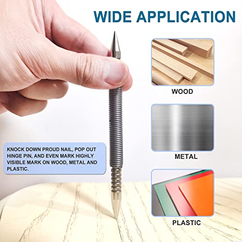 Dljzgc Dual Head Nail Setter, Hammerless Spring Nail Set With 1/32In & 1/16In Heads, Ultra High 5000 Psi Striking Force Nail Punch Set #TOP5