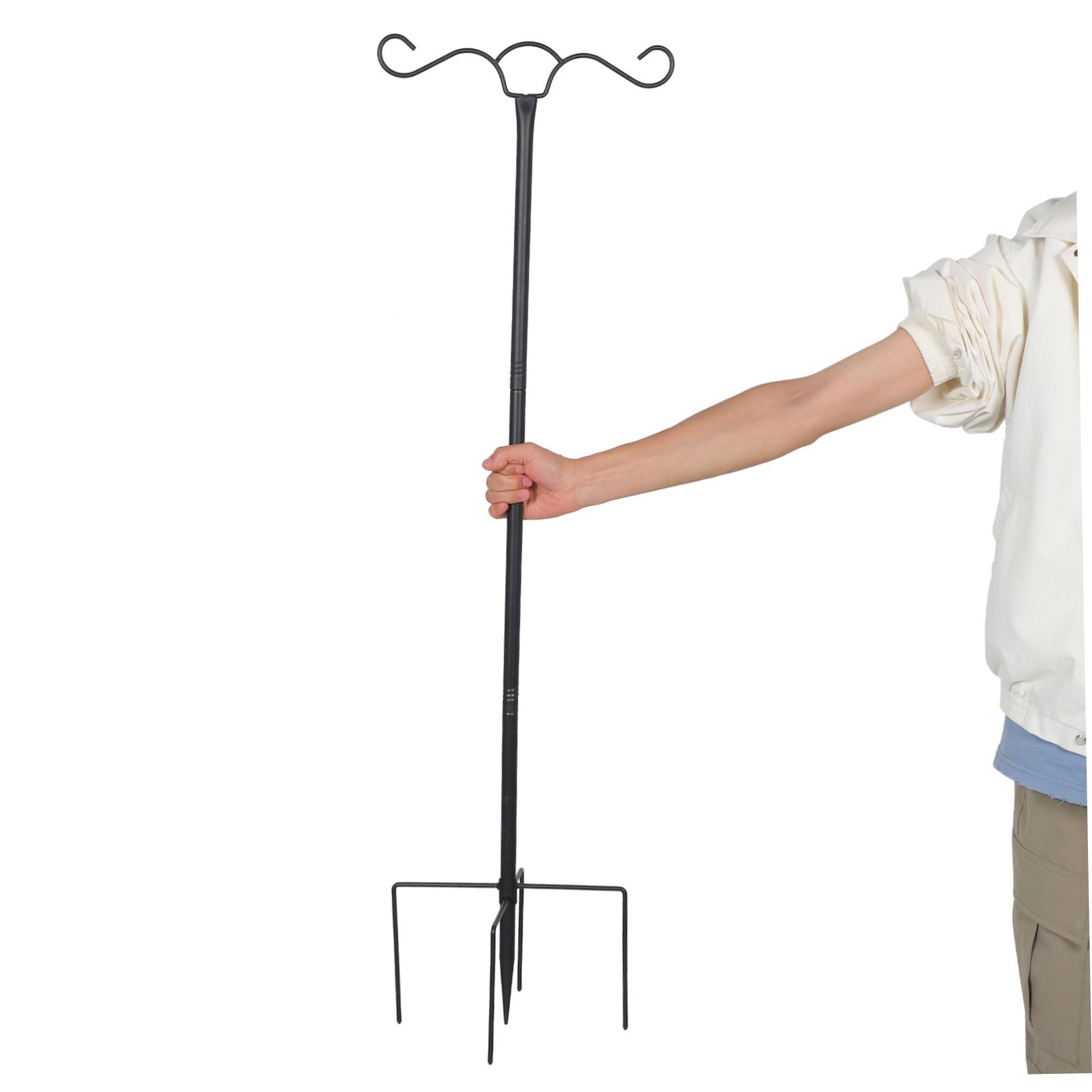 VILLCASE Illuminazione Esterna in Metallo Doppio Gancio da Pastore per Appendere Cesti Sospesi e Mangiatoie per Uccelli Supporto Robusto per Piante da Esterno e Lanterne da Giardino Facile