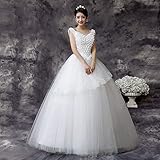 Brautkleid Slim Weiß Spitze Blumenteile Braut Hochzeit Kleid Schulter zu Schulter Hochzeit A XS (A S)