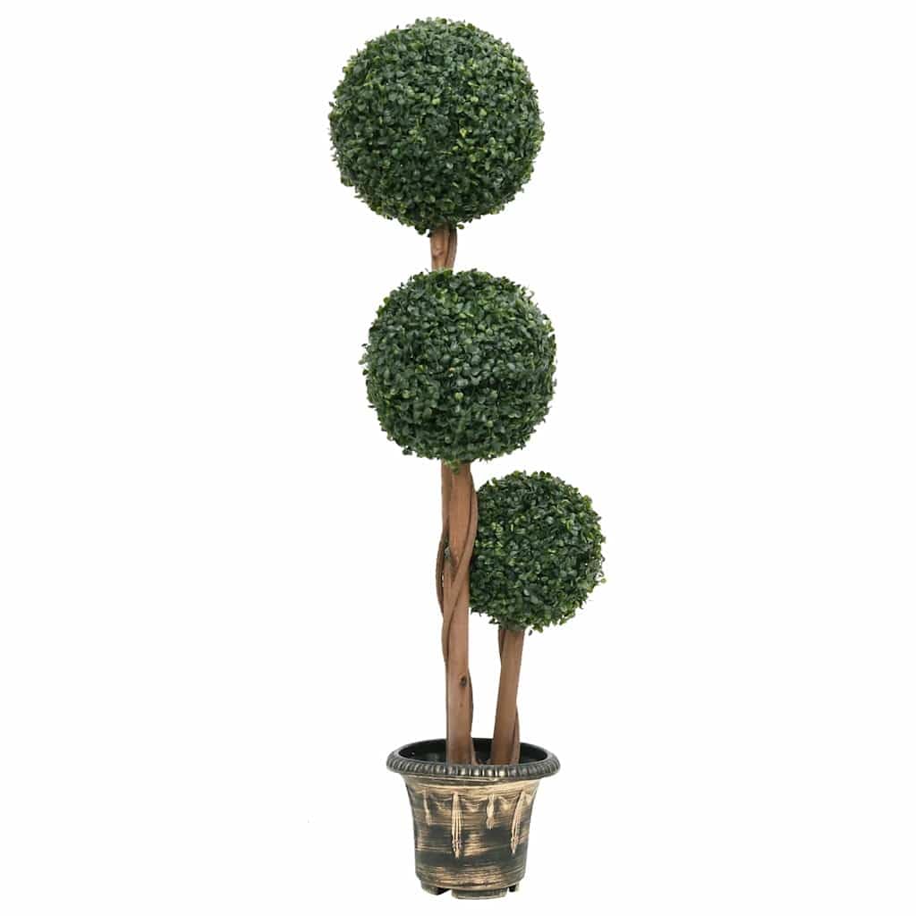 Planta artificial de boj con forma esférica, color verde, 119 cm