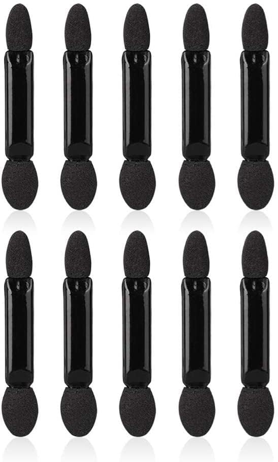 10Pcs Black Double-sided Sponge Eyeshadow Brush Mini Stick Brushes Travel Eye Makeup Brush Eyeshadow Brushes
