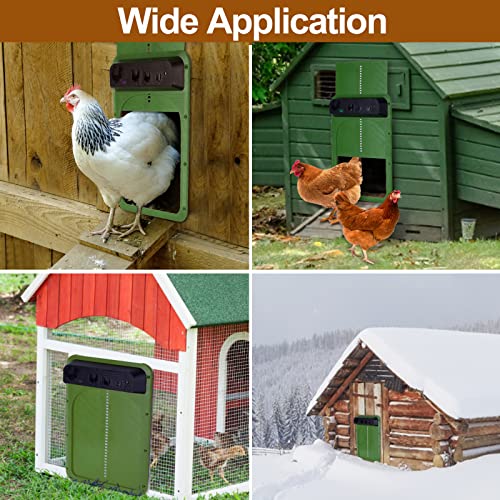Automatic Chicken Coop Door Opener, Automatic Chicken House Door With Light Sensor, Waterproof Electric Chicken Coop Door, Battery Operated Chicken Automatic Door For Safe Chicken Rearing (Army Green) #TOP6