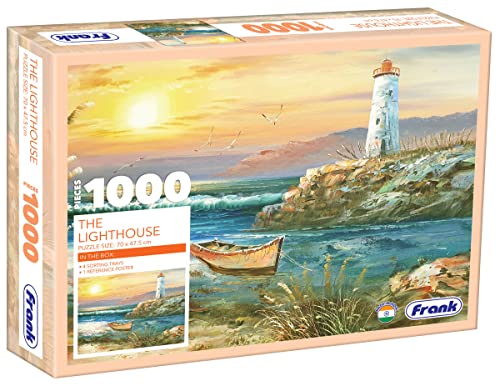 Frank The Lighthouse 1000 Piece Jigsaw Puzzle for Adults and Kids Above 14 Years of Age – Fun and Challenging Puzzle Game for Focus, Memory, Mental Boost – Includes Reference Poster, 4 Sorting Trays