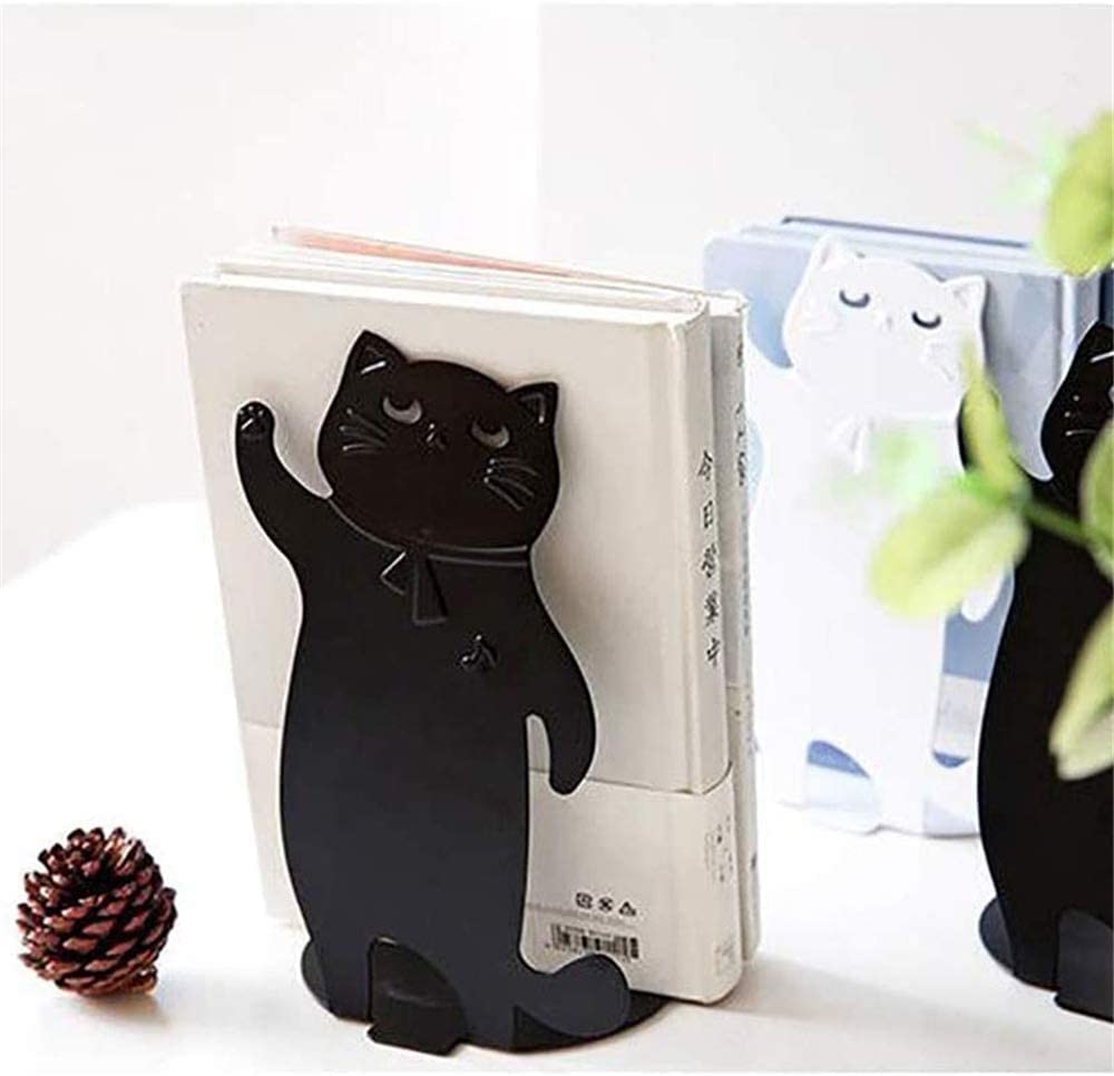 Sujetalibros de Metal para decoración de Gatos, sujetalibros de Gran Capacidad, Tapones para Libros de 11,8x10,5x19,7 cm, Suministros de Oficina para Libros, 1 par de Extremos para Libros