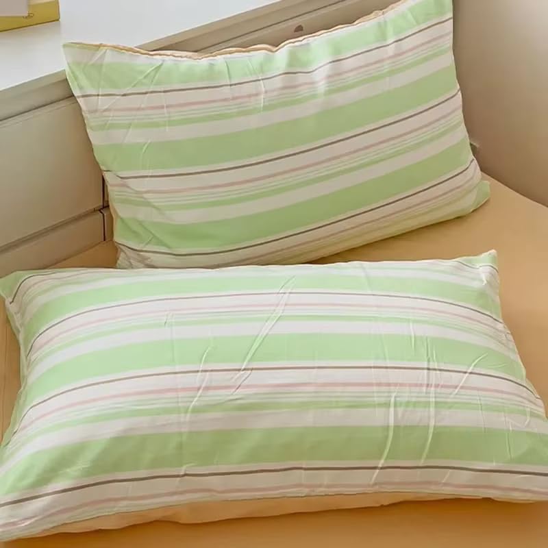 Parure de lit 240x220 en microfibre à rayures horizontales avec fermeture éclair - 4