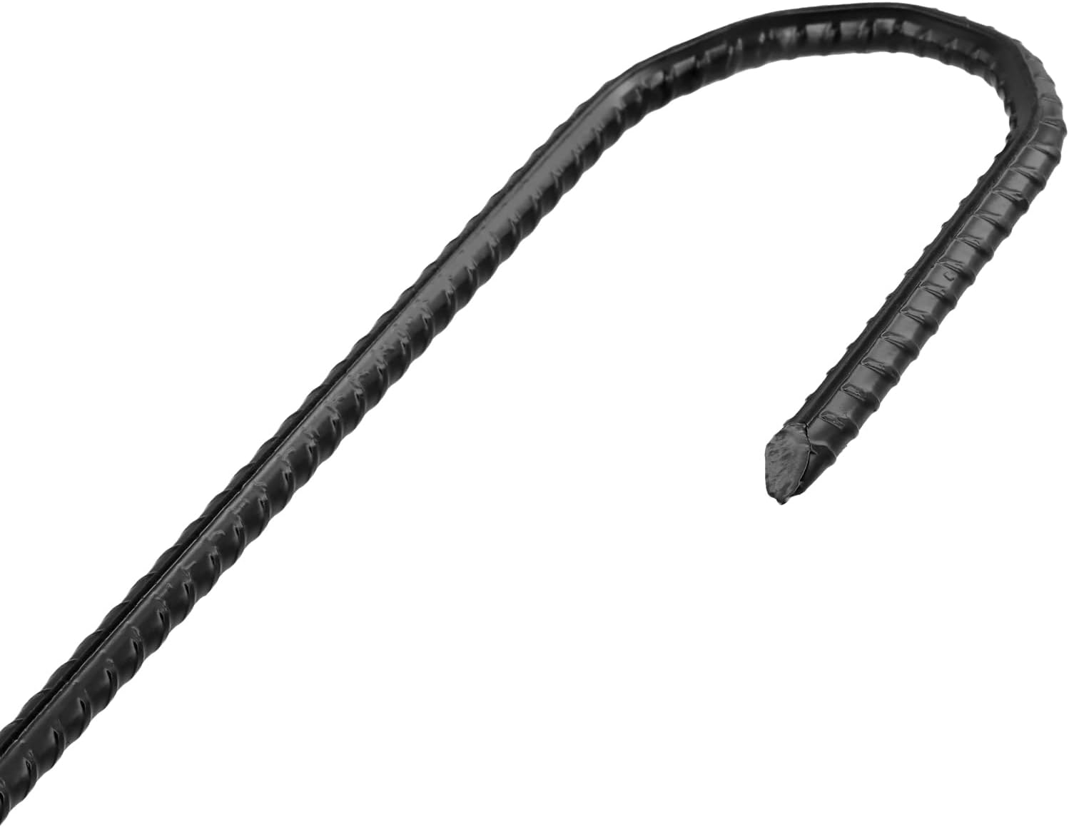 Black Galvanized Rebar Stakes, J Hook Ground Anchors for Trampoline, Fence, Camping Tent, 12 Inch, 36 Pack