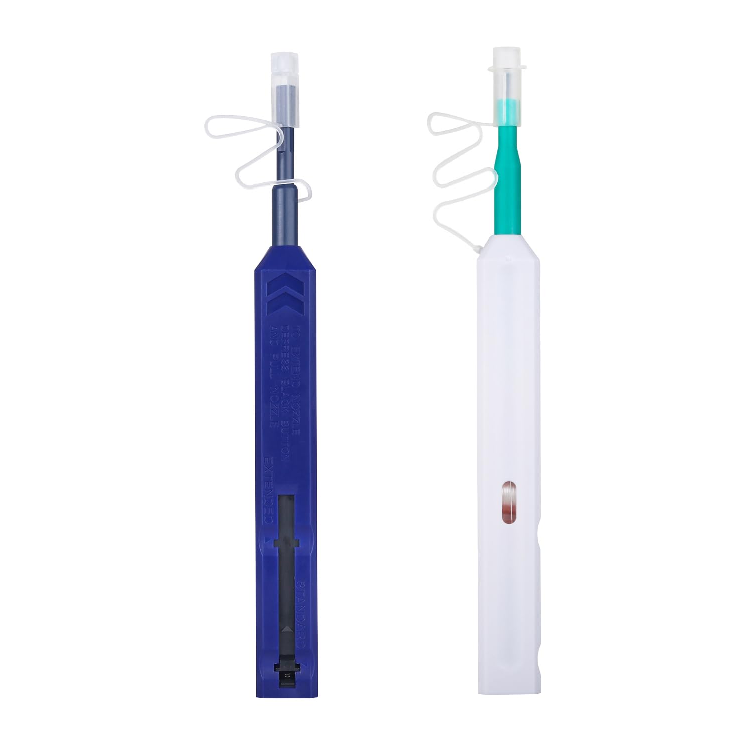 MSDADA 2 Pezzi Penna per Fibra Ottica del Pulitore, LC & SC Connettore Fibra Ottica con 800+ Pulisce, Pulitore della Fibra per 1.25mm LC/Mu Connettore e 2.5mm SC/ST/FC Connettore(Viola+Bianca)