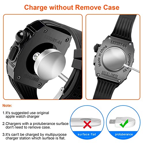 Kit Modification Luxe pour Watch 44mm Boîtier Métal et Bracelet Silicone