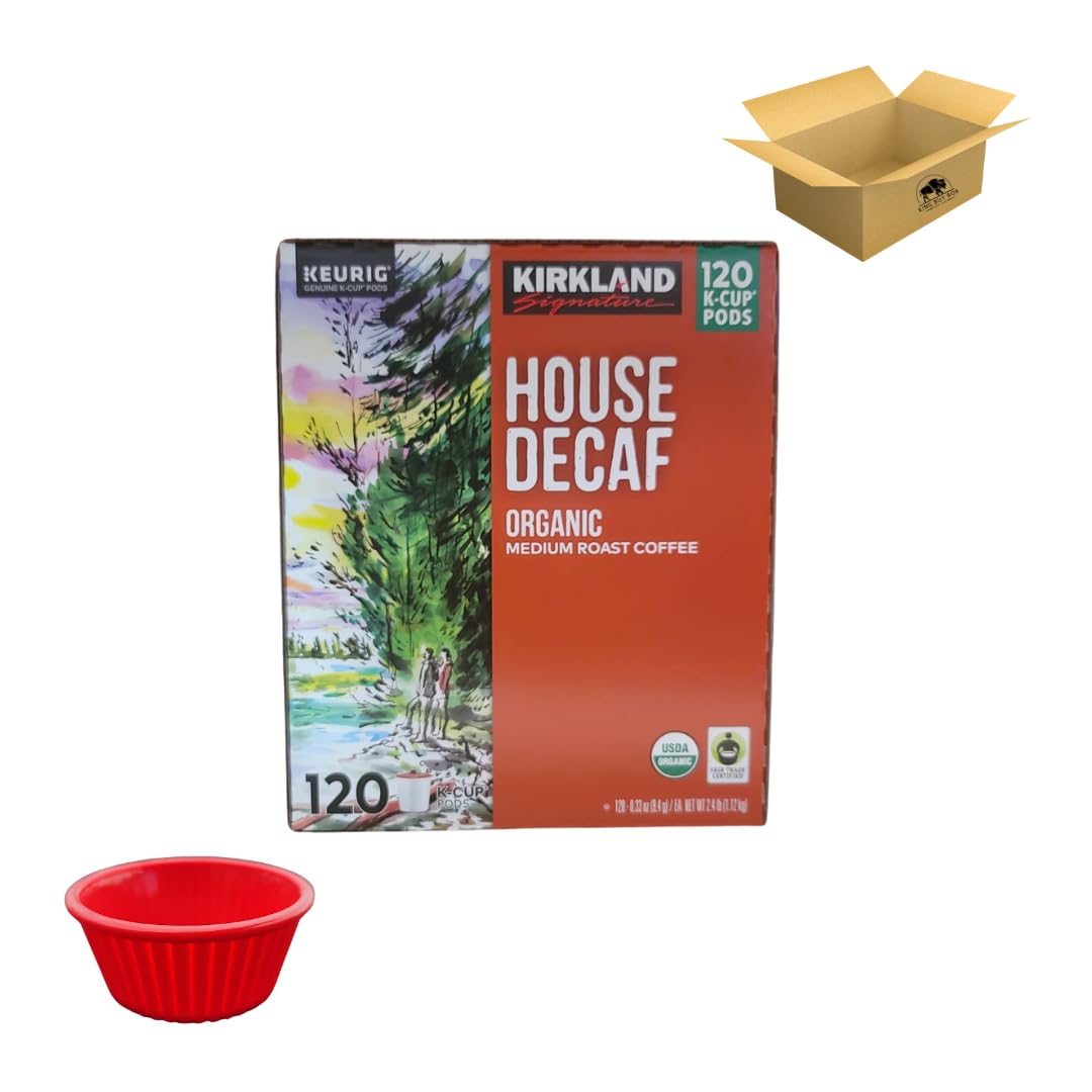 KING BUY BOXCup 1 PCS Bundle with Organic House Decaf Coffee K-Cups, 120 Count. compatible with Kirkland Signature