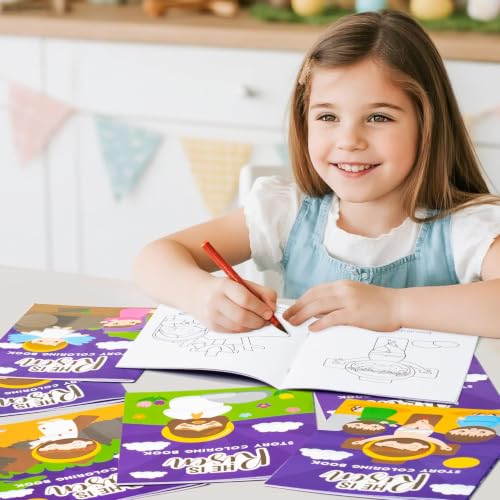 Image of Bulk He is Risen Coloring Books,24Pcs Easter Story Drawing Booklet for Kids