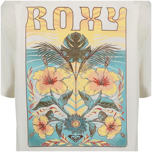 Image of Roxy Girls' Short Sleeve Oversized Fit Logo Tee, Crew Neck Graphic T-Shirt, Soft & Comfortable