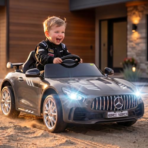 Image of Baybee Spyder Battery Operated Car for Kids | Electric Ride On with Parental Control, LED Lights & Music | Rechargeable Kids Car with Bluetooth & USB | RideOn for Kid 1-5 Years (Ash)
