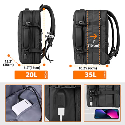 KINGSLONG Zaino per laptop espandibile 25-40L