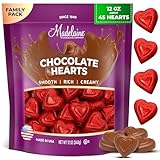 Madelaine Premium Chocolate Hearts Valentines Candy - Solid Milk Chocolate Heart Shaped Candy Wrapped In Italian Foil (Red, 1 LB)