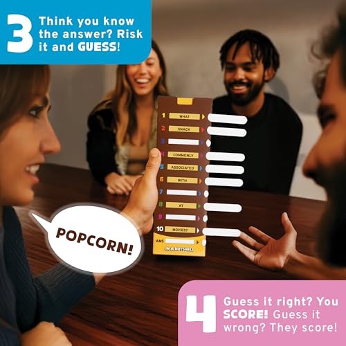 Image of CONFIDENT? in A Nutshell: Slide & Reveal Word Guessing Board Game with 450+ Questions - Fun Family Party Game for Kids & Adults, Ages 10+, 2-20 Players, 20 Minute Playtime