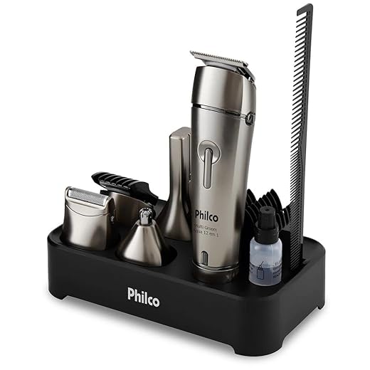 Aparador de Pelos Philco PAP03 Multigroom Aqua 12 em 1 Prata 3W Bivolt