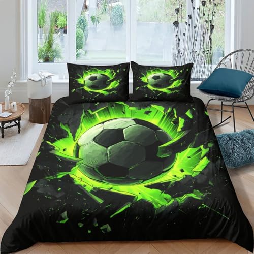 Housse de couette foot hypoallergique en microfibre résistante avec fermeture éclair 3D - 4