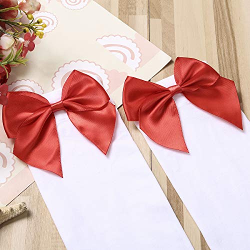 Image of Honganda Sexy Women's Thigh High Stockings, Over Knee Lace Top Sheer Stockings with Satin Bows Leg Thigh Socks for Women