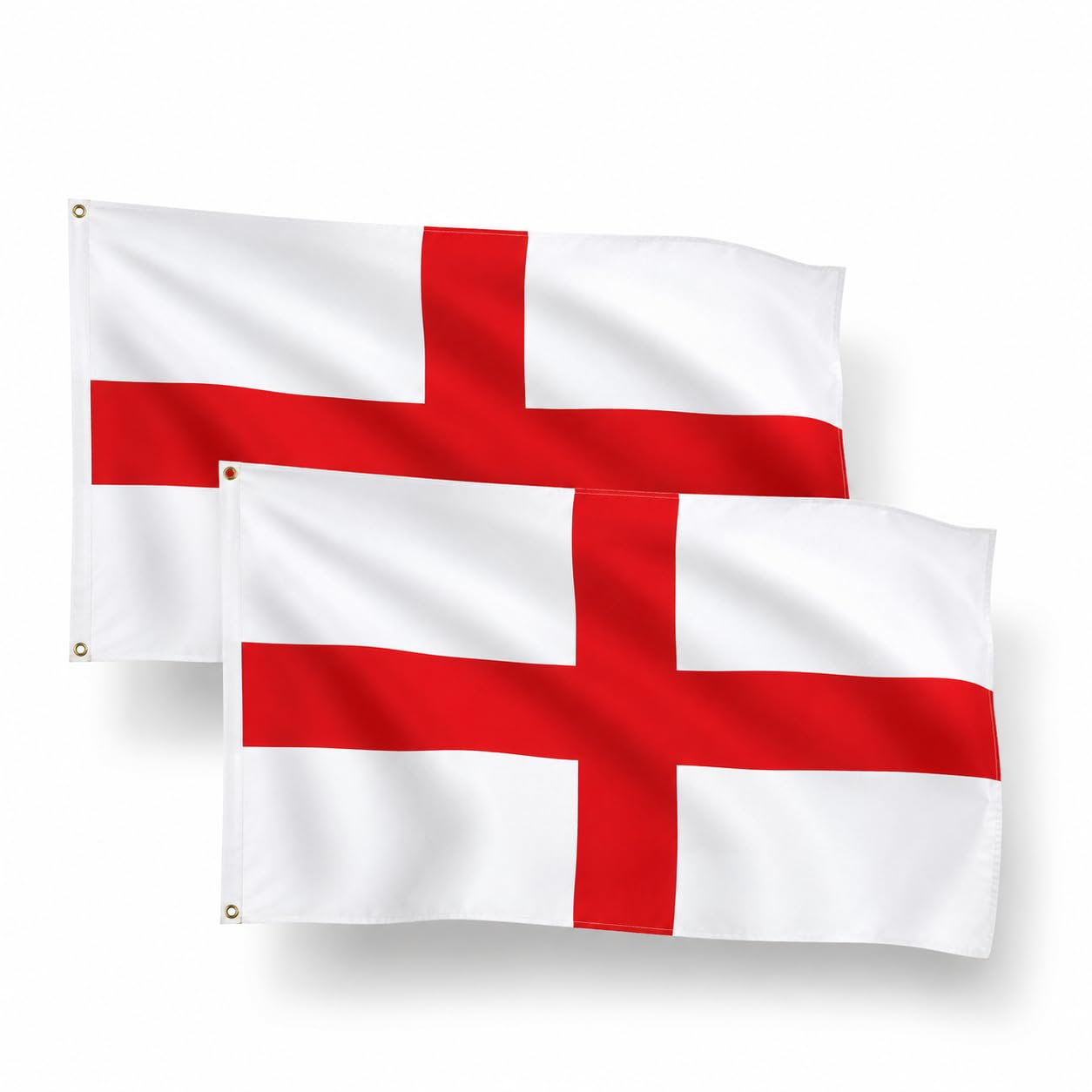 2 Pack England Flag 5ft x 3ft (120cm x 90cm) Football Rugby, Euro and World Cup Flags 2026 Double Stitched Polyester with Brass Eyelet - Indoor and Outdoor Celebrations St George