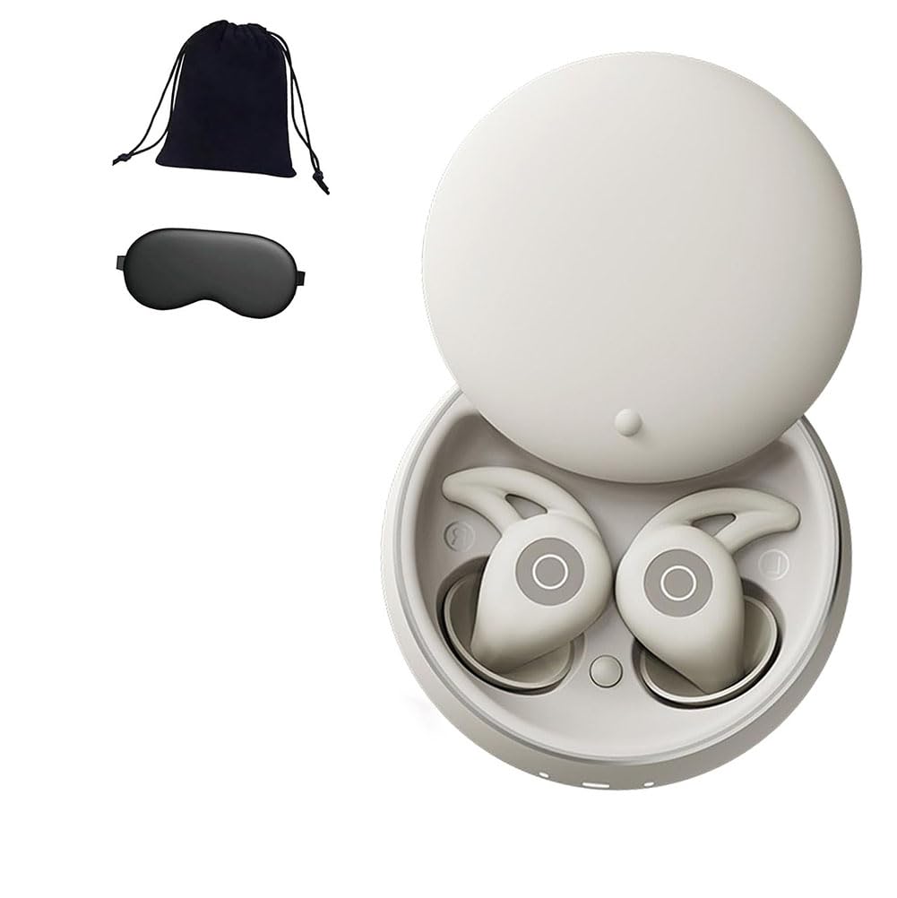 Sleepbuds Bluetooth con almacén de recarga y tapones suaves para los oídos, reducción de ruido para personas que duermen de lado (blanco)
