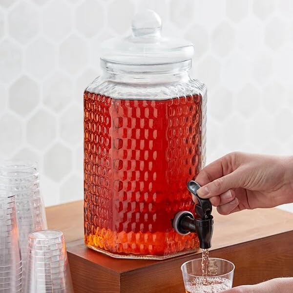 Honeycomb 1 Gallon Glass Beverage Dispenser