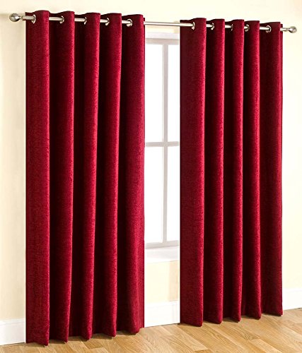 GeoNature Polyester Window Maroon Curtains Set of 2 Size (4x5Feet) WIN324-image-37