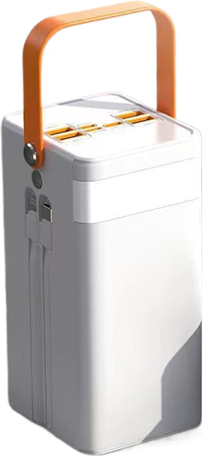 Portable Charger - 50000mAh Solar Energy Battery, 120W Fast Charging Power Station with Integrated Cords LED Lamp Device Output Ports, Ideal for Travel Hiking Backpacking Camping