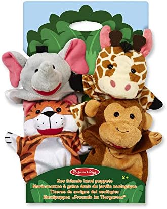 Melissa & Doug Zoo Friends Hand Puppets | Puppets & Theaters | Soft Toy | 2+ | Gift for Boy or Girl