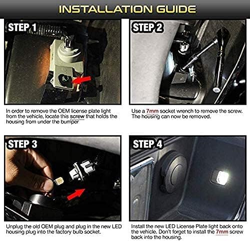 2pcs Car LED License Plate Light Lamps Assembly 15SMD for 2014-2019 Chevro let Chevy Silverado Colorado GMC Canyon Sierra 1500 2500HD 3500HD Pickup Truck 6000K 15SMD