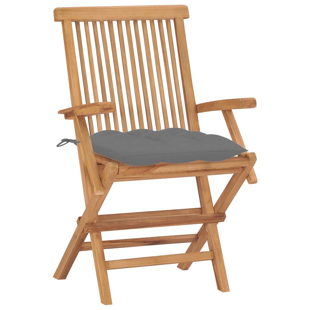 Chaises de jardin en bois de teck : lot de 2 fauteuils avec coussins pour moments partagés