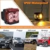 Side Shooter Led Lights, IP68 Waterproof LED Pods with Separate Solid & Strobe Amber Dual Side Cube Driving Lights Compatible with Truck Jeep Motorcycle ATV SUV 4x4