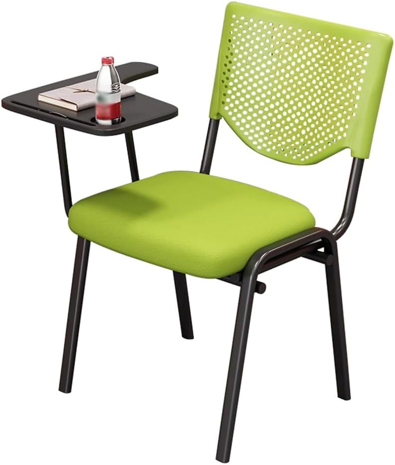 4 Pack Chair with Right Handed Tablet Arm, Guest Reception Stack Chairs, Executive Office Chairs for Conference Waiting Room(Green#B)