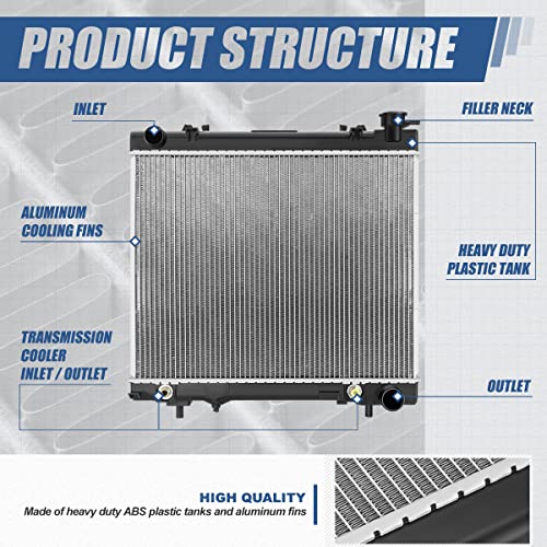 Image of Auto Dynasty Radiator Compatible with 2005-2011 Dodge Dakota Mitsubishi Raider Ram Dakota 3.7L V6 4.7L V8 AT /MT, DPI 2847 Factory Style 1-Row Cooling Radiator, Aluminum Core