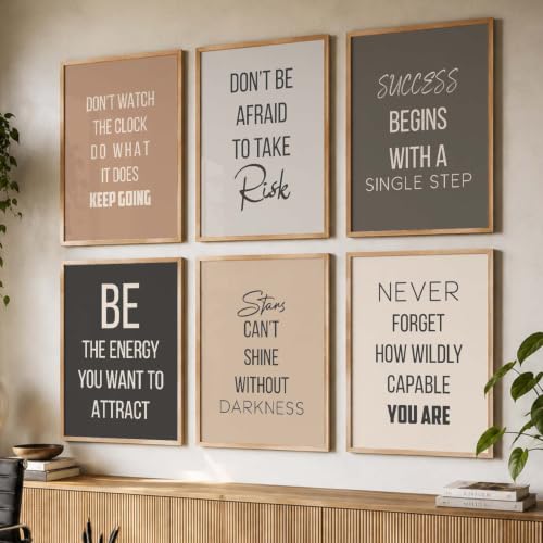Image of kotart Inspired poster Motivational Quotes | Wall Hanging frames for Living Room | Bedroom | Office | Gift | Decoration frames for Home | Painting wall Decor - Set of 6 Multicolo (10x13 inch, C)