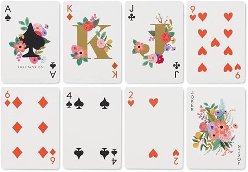 Miniatura 4 de RIFLE PAPER CO. Juego de cartas con temática de fiesta de jardín para adultos, baraja estándar para juegos de cartas y póquer en casa o fiesta,