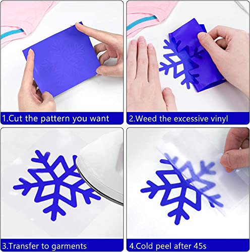 Image of HTVRONT HTV Vinyl Rolls Blue Heat Transfer Vinyl - 12 inch x 20ft Blue HTV Vinyl for Shirts, Iron on for All Cutting Machines - Easy to Cut & Weed for Heat Transfer Design