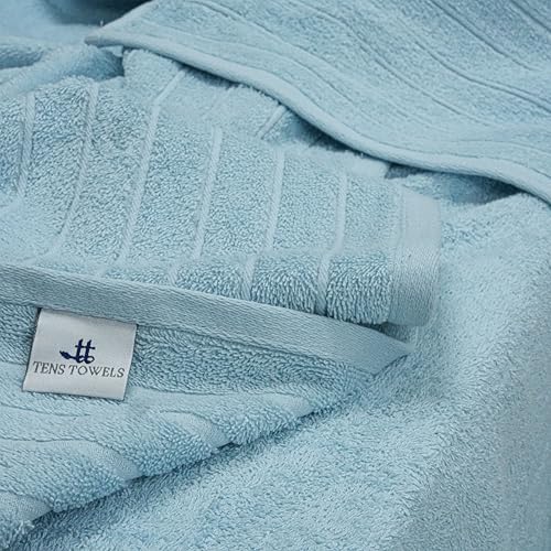 Tens Towels Pack of 1 Jumbo Bath Sheet 40 x 80 Inches, Extra Large & Light Weight, Quicker to Dry, 100% Cotton, Super Soft & Absorbent, Perfect to Wrap Yourself in, Sky Blue by Tens Towels - Image 8