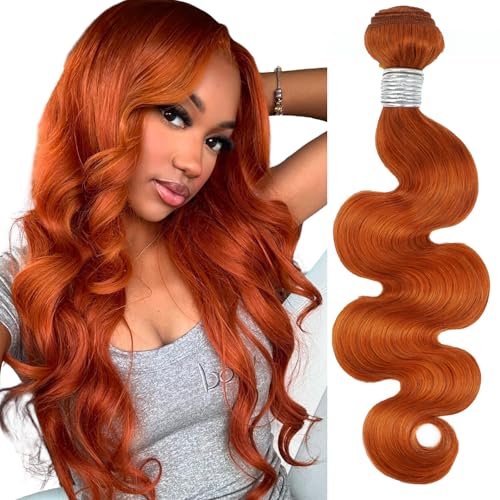 ALHER #350 Ginger Orange Body Wave Bundles Human...